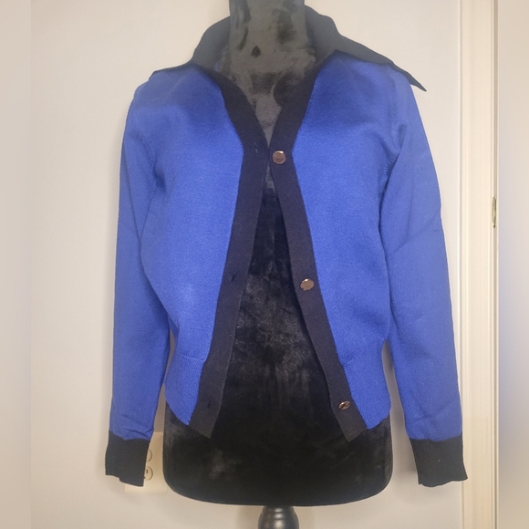 Area Stars X Bloomingdales Blue and Black Women's Cardigan. Sz M NWT - Picture 9 of 9
